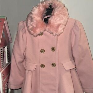 Rothschild Pink Jacket with Faux Fur Collar
